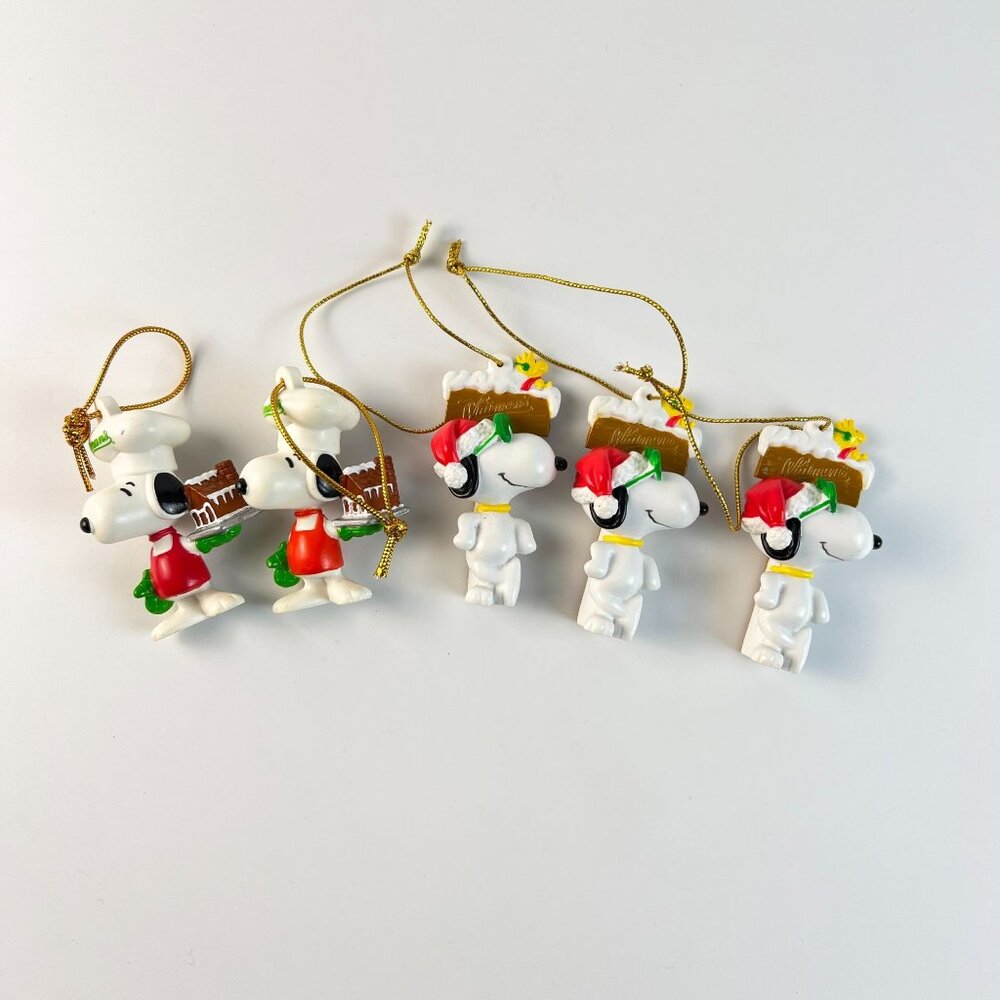 Vintage Peanuts Snoopy Whitman's Christmas Ornaments UFS